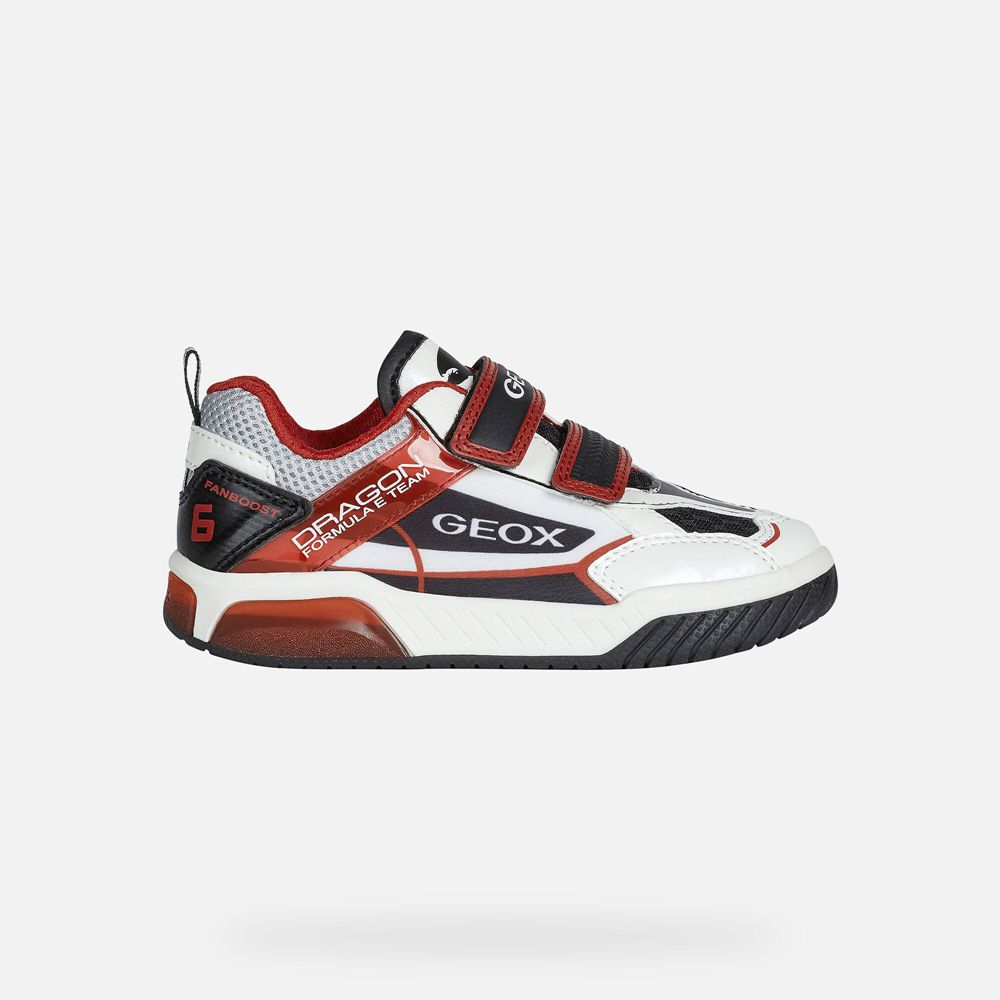 Geox Sneakers White/Red Inek - Geox Boys Shoes - YFOWRJ379